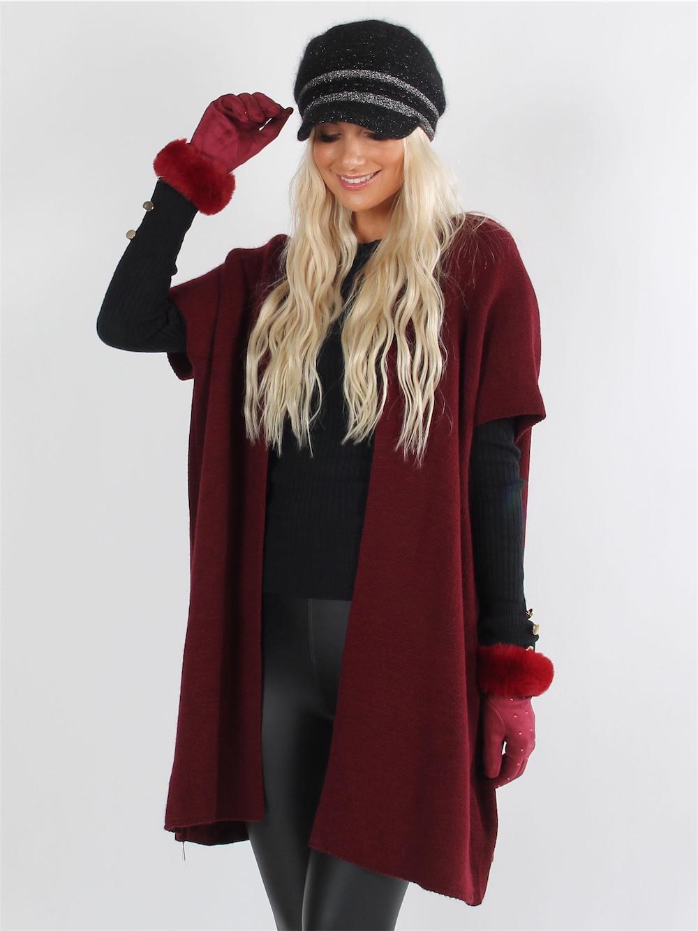 Saimine - Armygrøn simpel strikcardigan uden ærmer